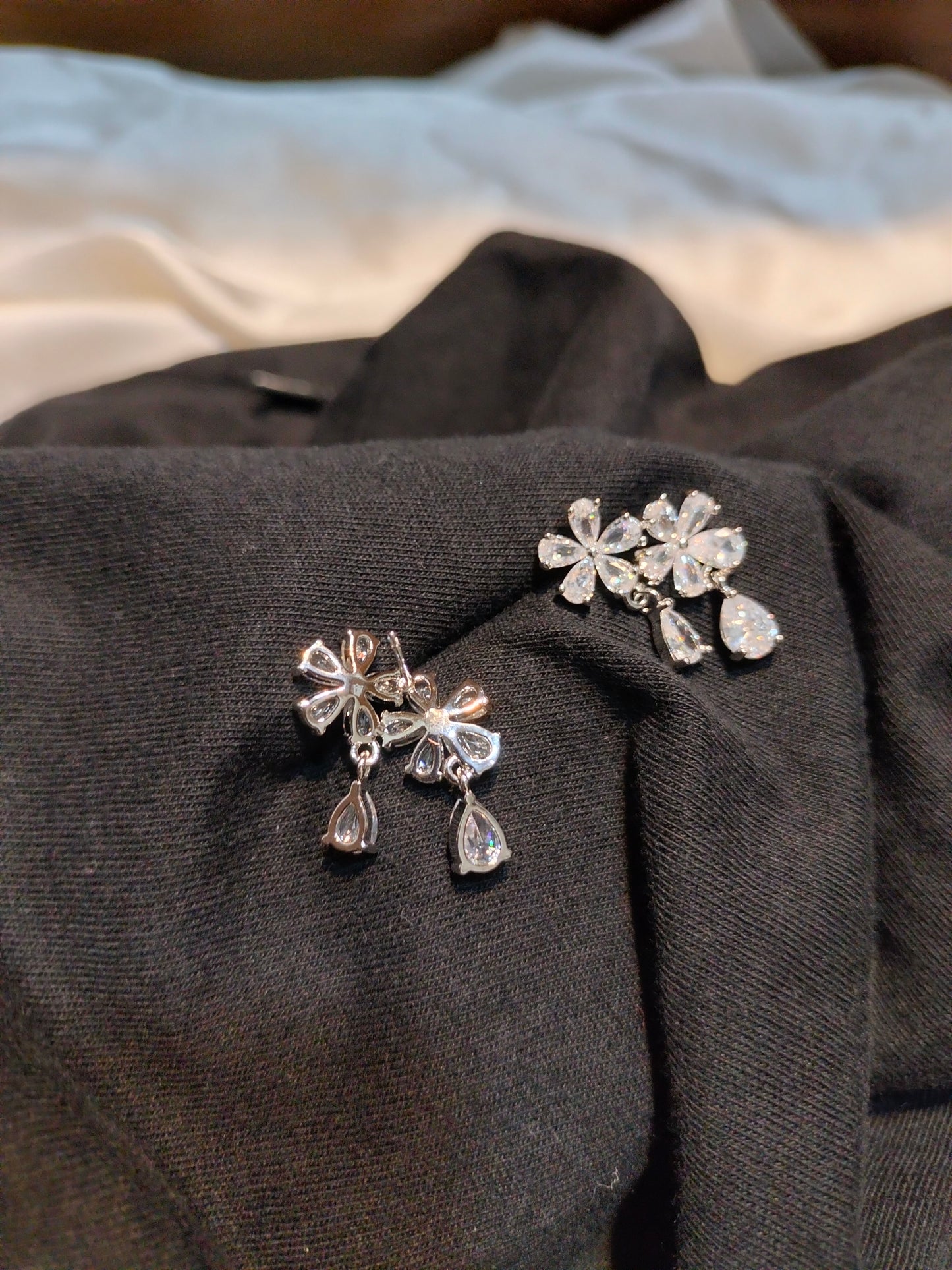 Double Floral drop Earring