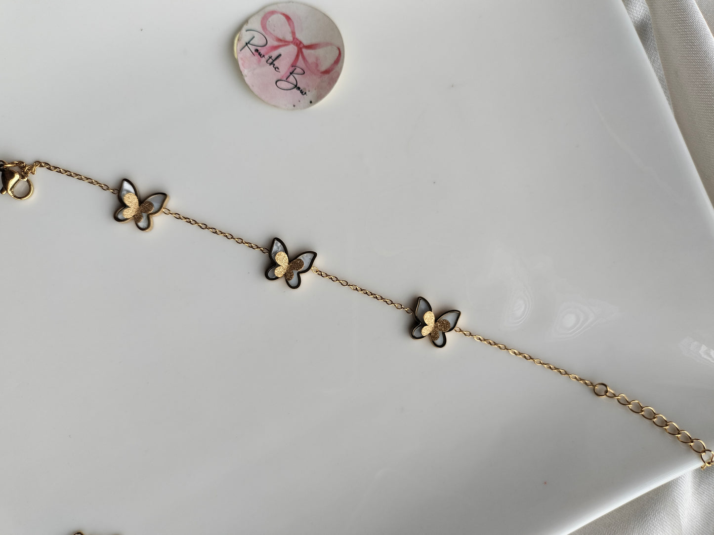 Butterfly emerald chain bracelet