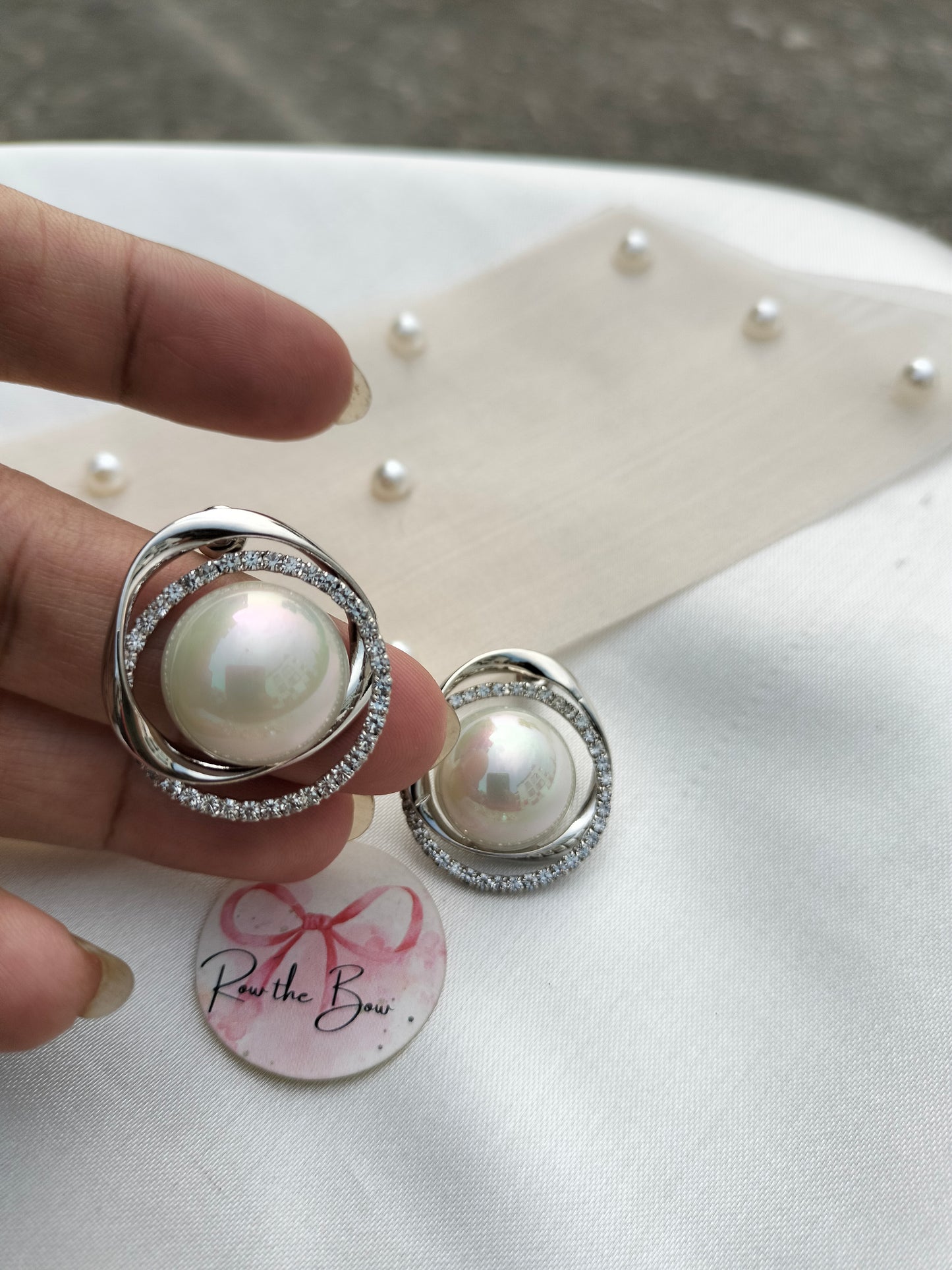 Pearl Nest Stud Silver