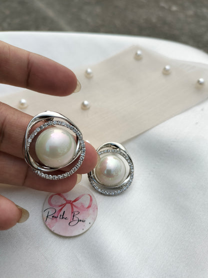 Pearl Nest Stud Silver