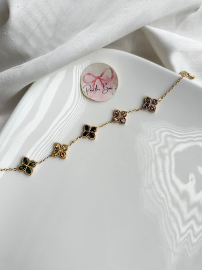 Multi stone clovar Bracelet