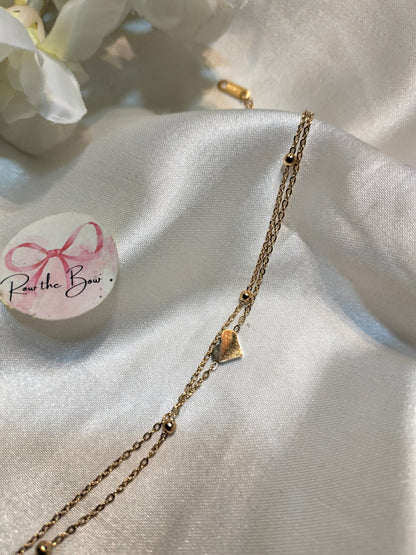 Heart layer Chain Bracelet