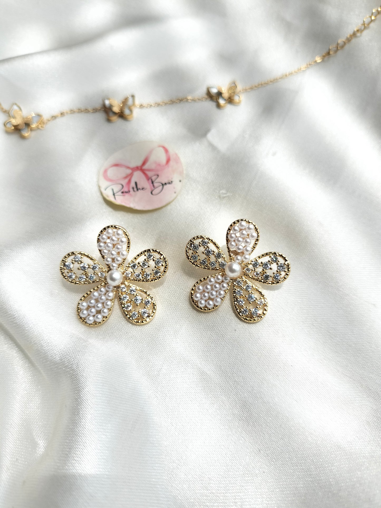 Pearl penta Leaf Earring