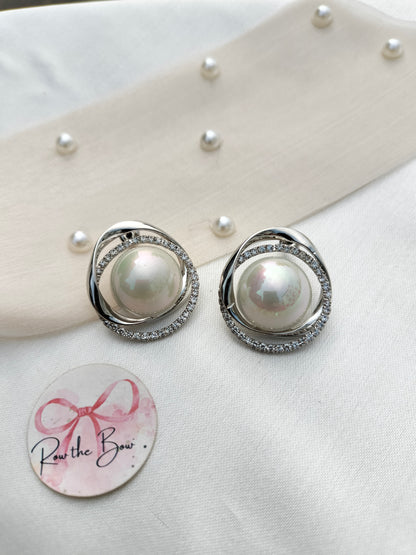 Pearl Nest Stud Silver