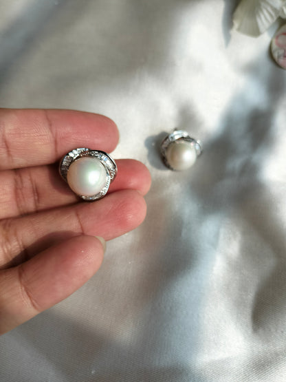 Pearl Nest Stud Silver-03