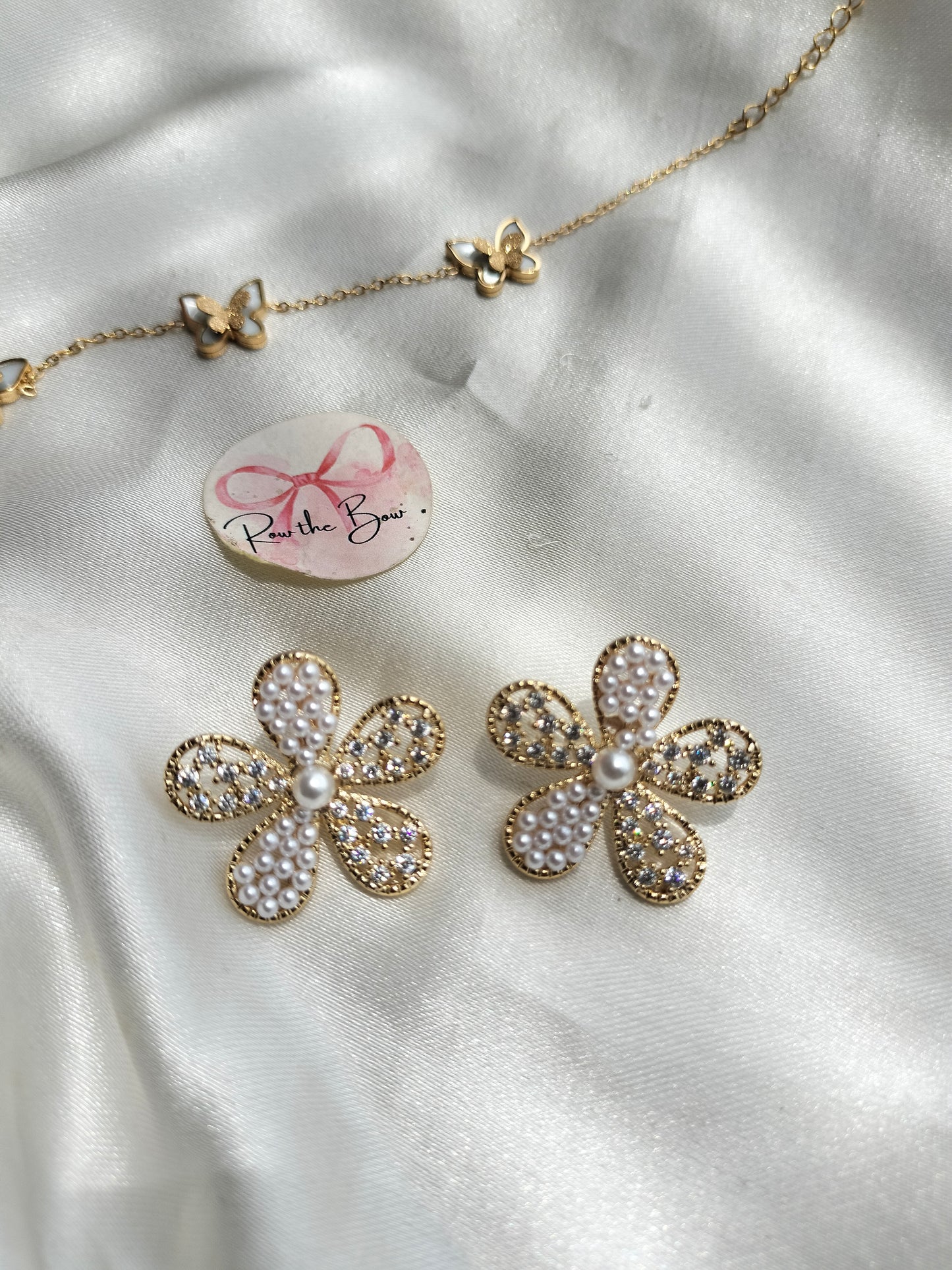 Pearl penta Leaf Earring