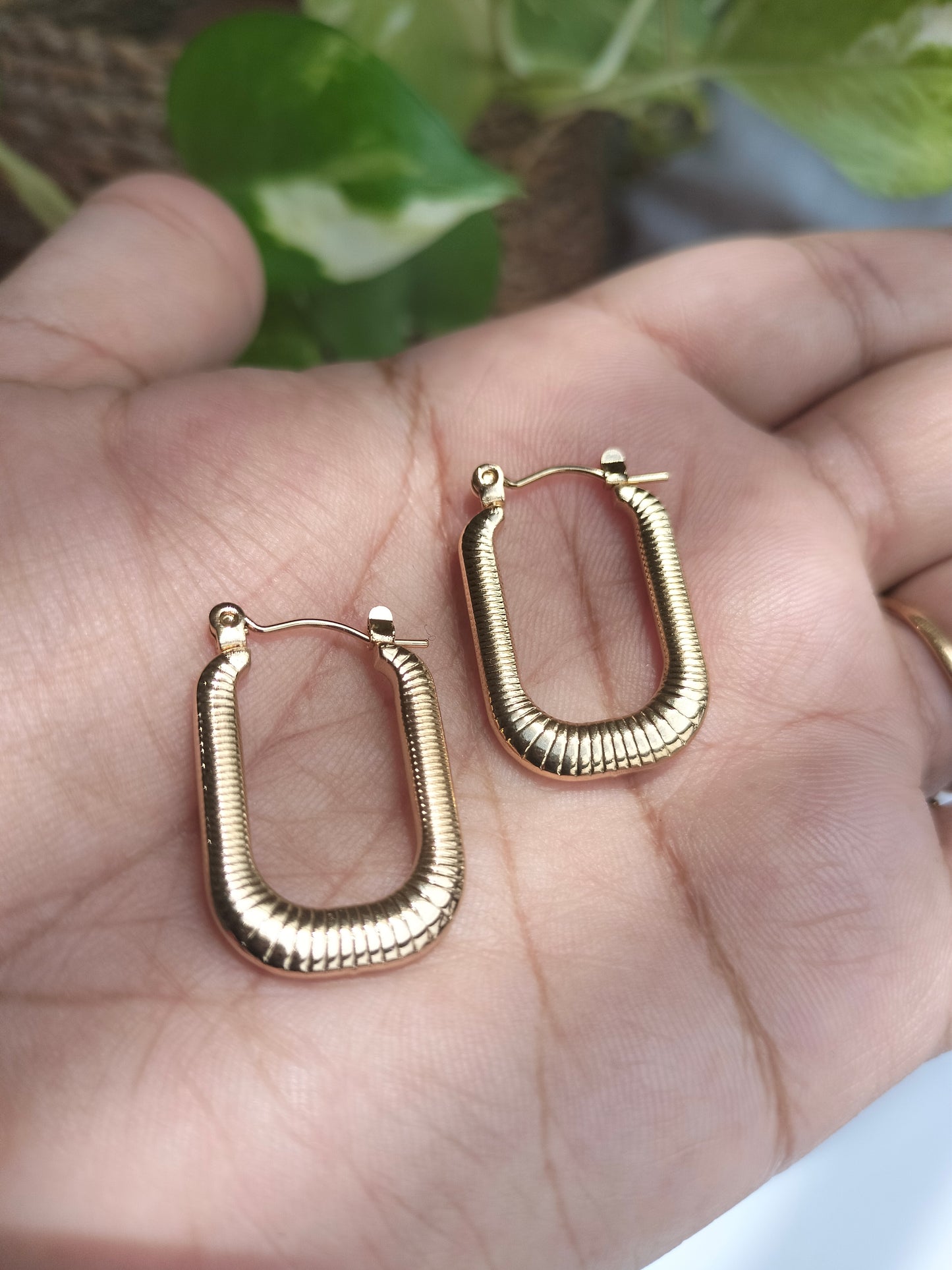 Metallic Square hoop