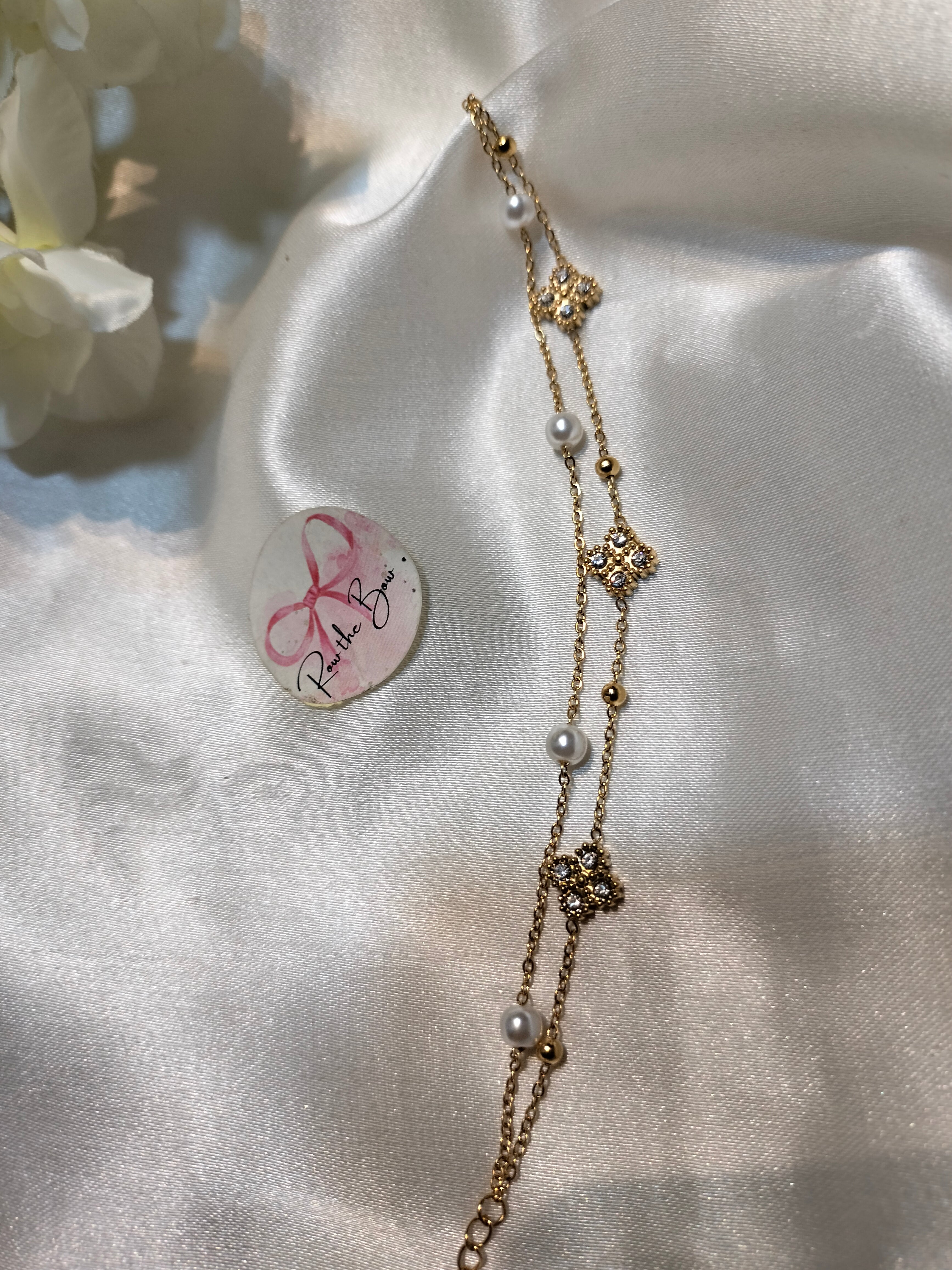 Pearl Clovar double chain Bracelet