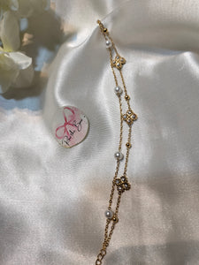 Pearl Clovar double chain Bracelet