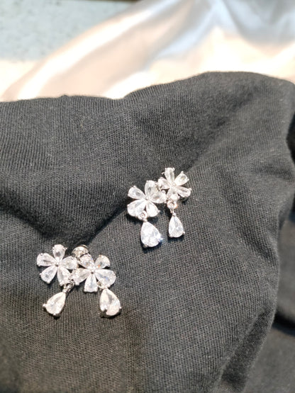 Double Floral drop Earring