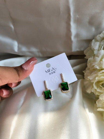 Emerald Square Earring