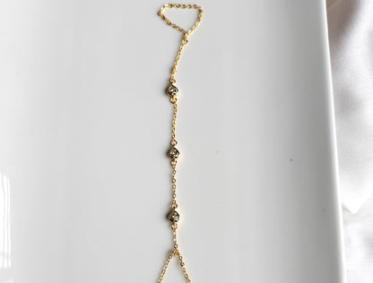 Aliban heart Ring Chain Bracelet-02