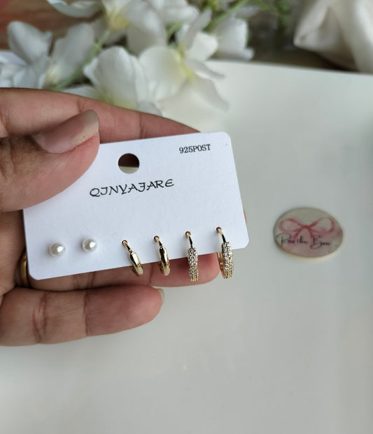 Pearly Stud Set Golden