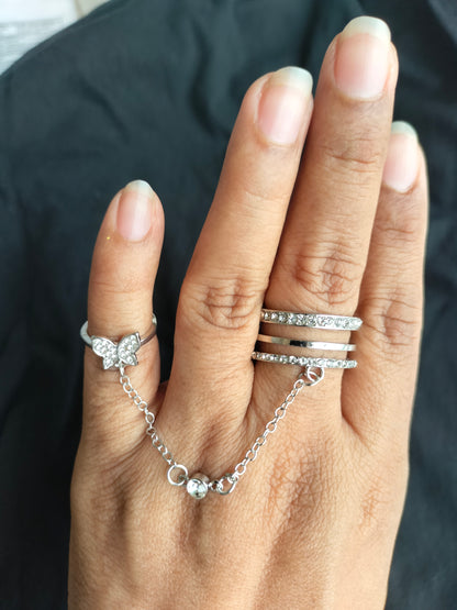 Butterfly Chain Finger Ring