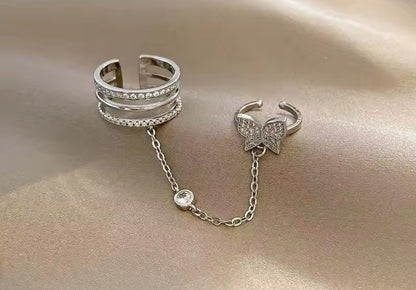 Butterfly Chain Finger Ring