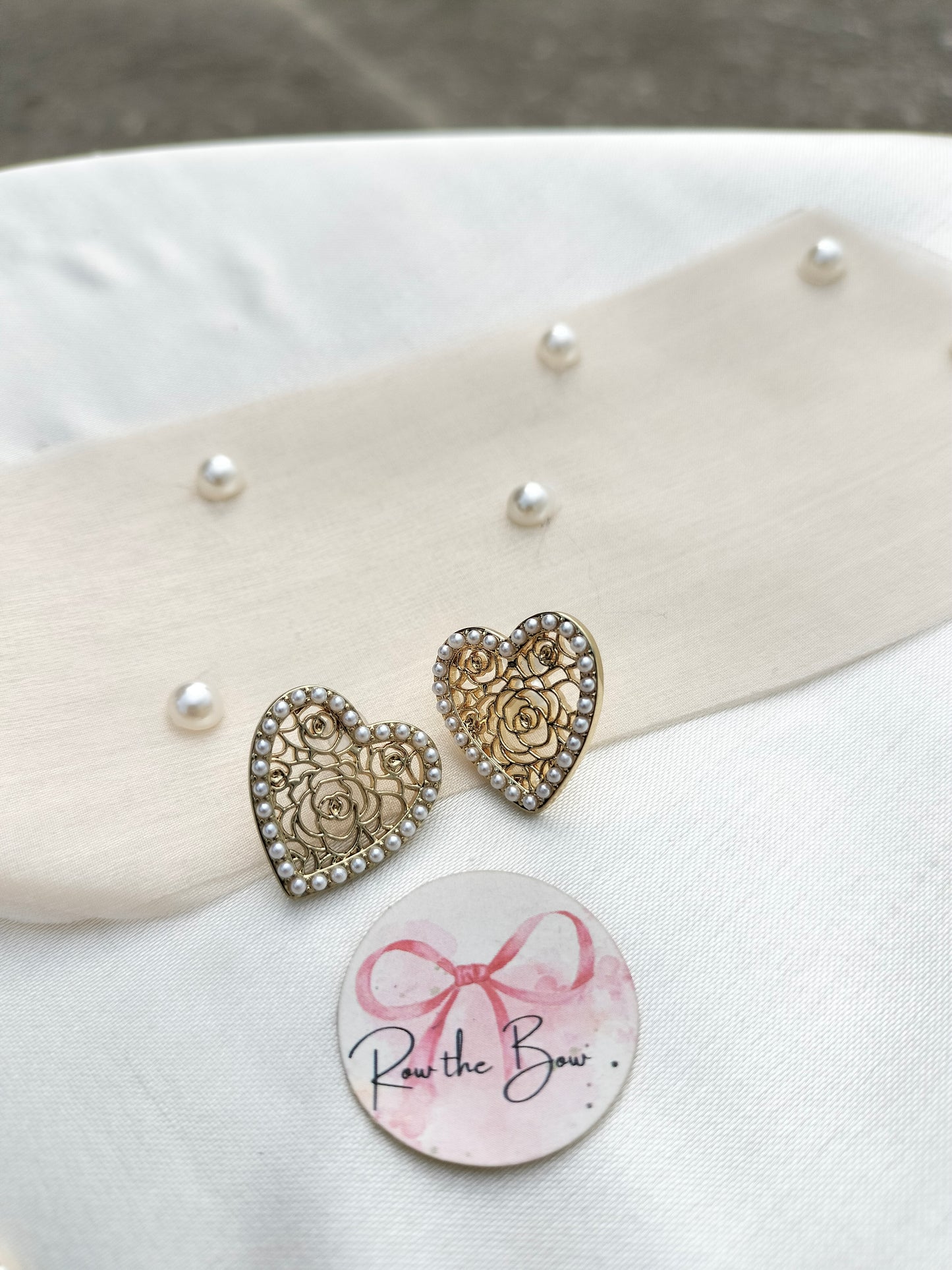 Pearl Rimmed Heart Earring