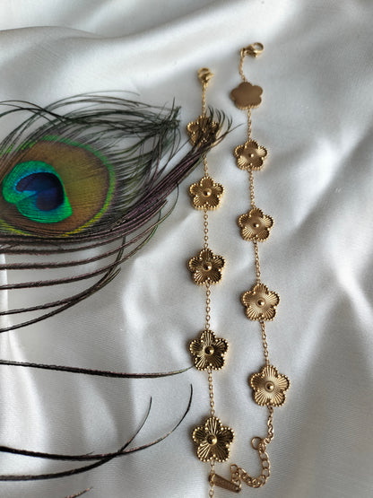 5 Patel Golden Clovar Chain Bracelet-3