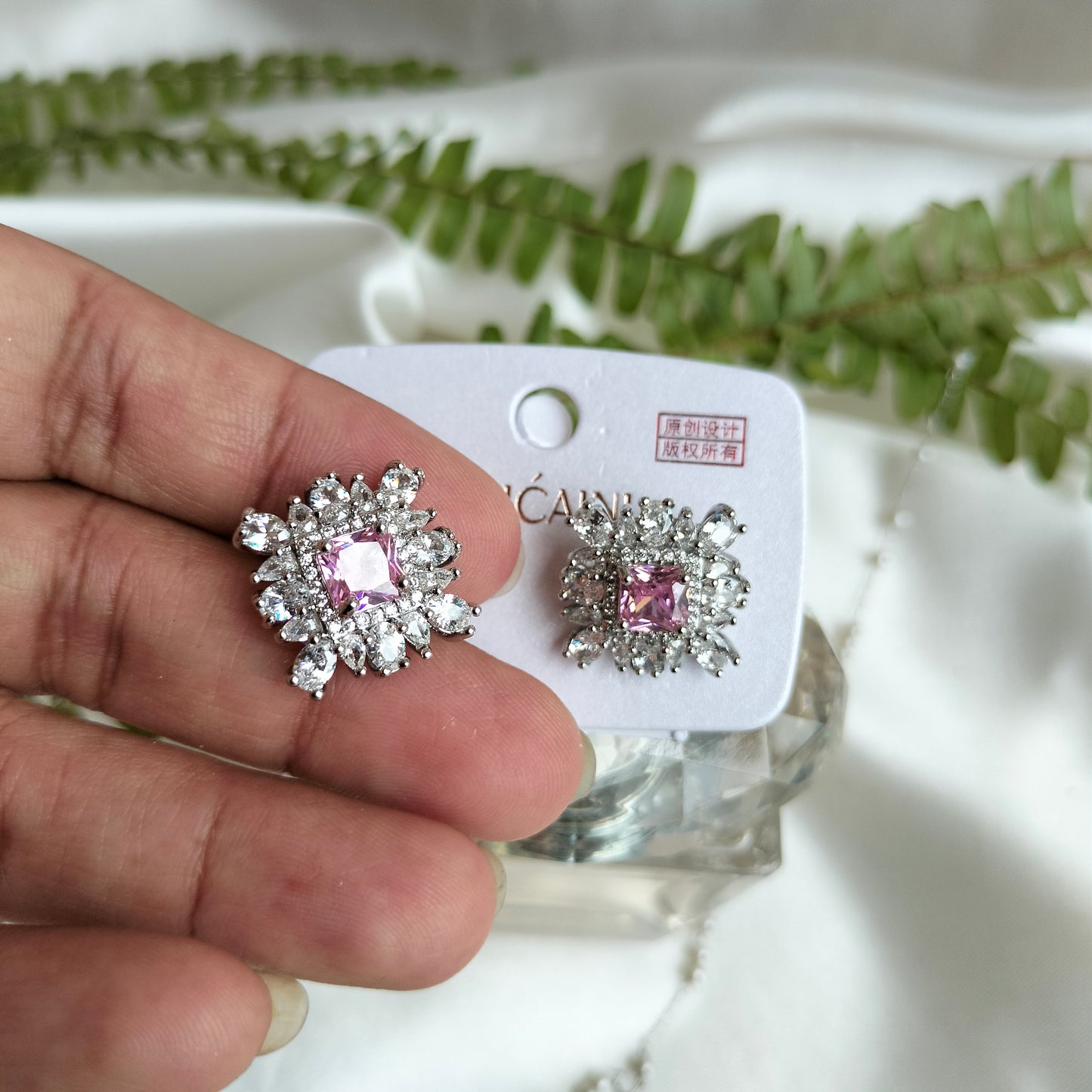 Pink Zircon Earring