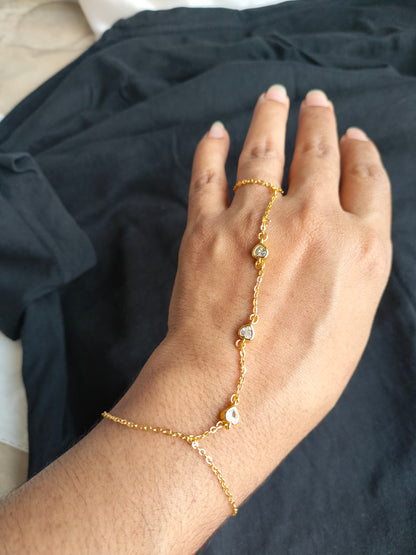 Aliban heart Ring Chain Bracelet-02