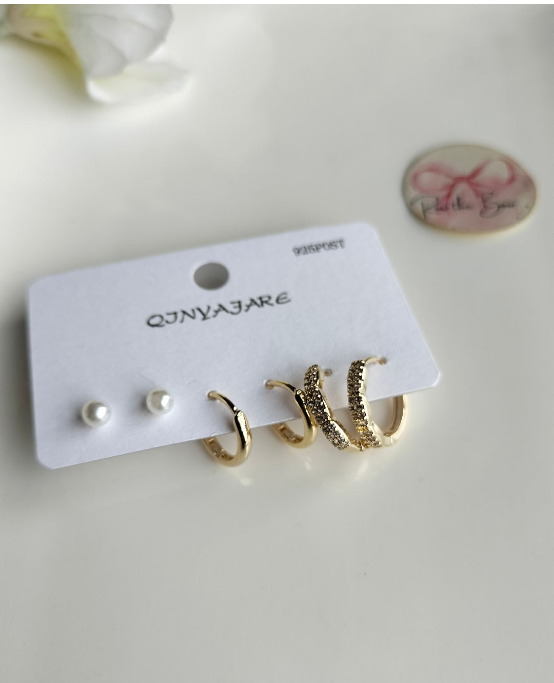 Pearly Stud Set Golden