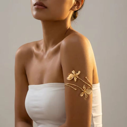 Golden Floral Arm Cuff