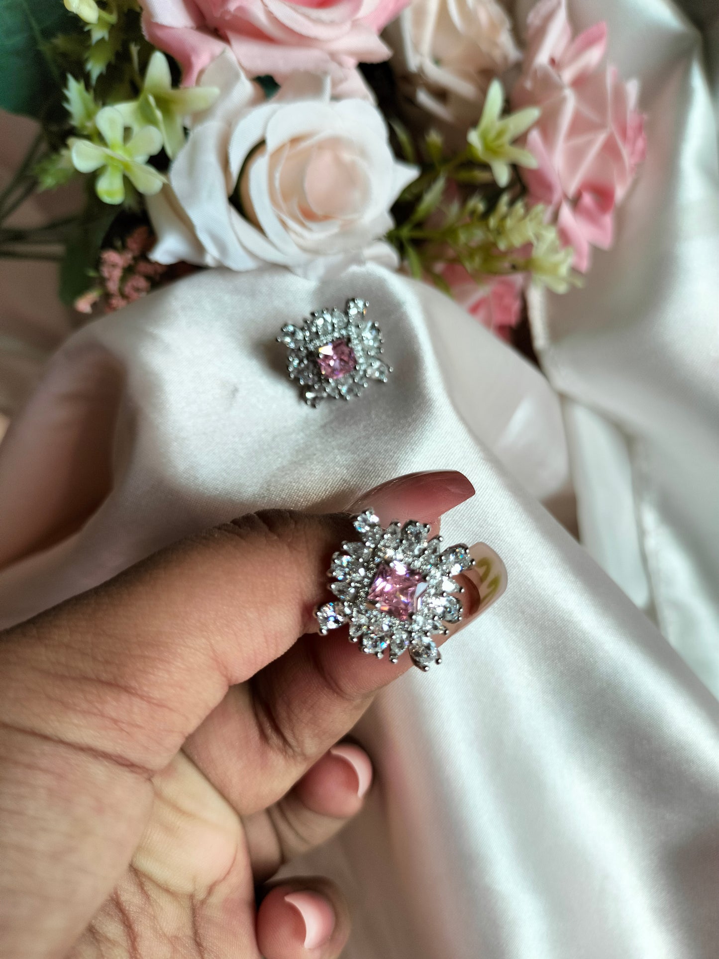 Pink Zircon Earring