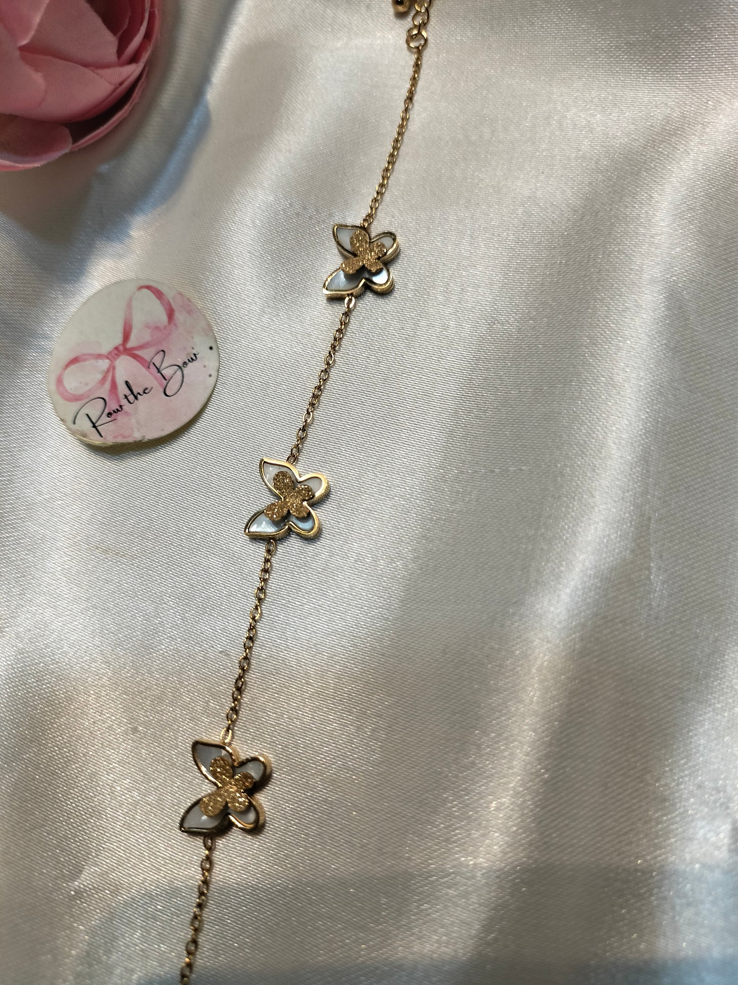 Butterfly emerald chain bracelet