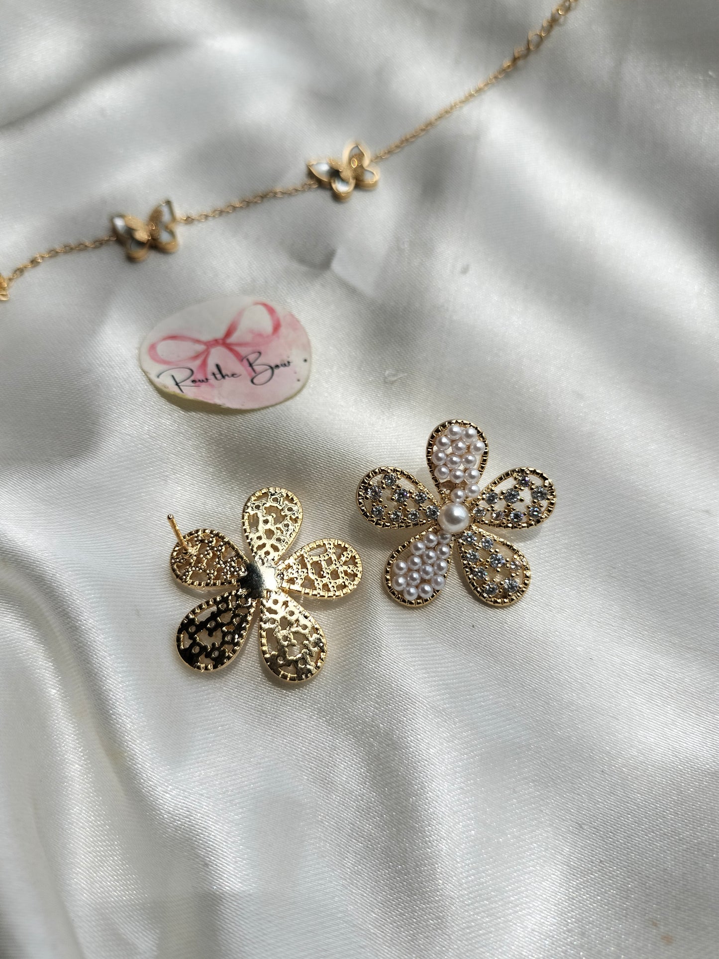 Pearl penta Leaf Earring