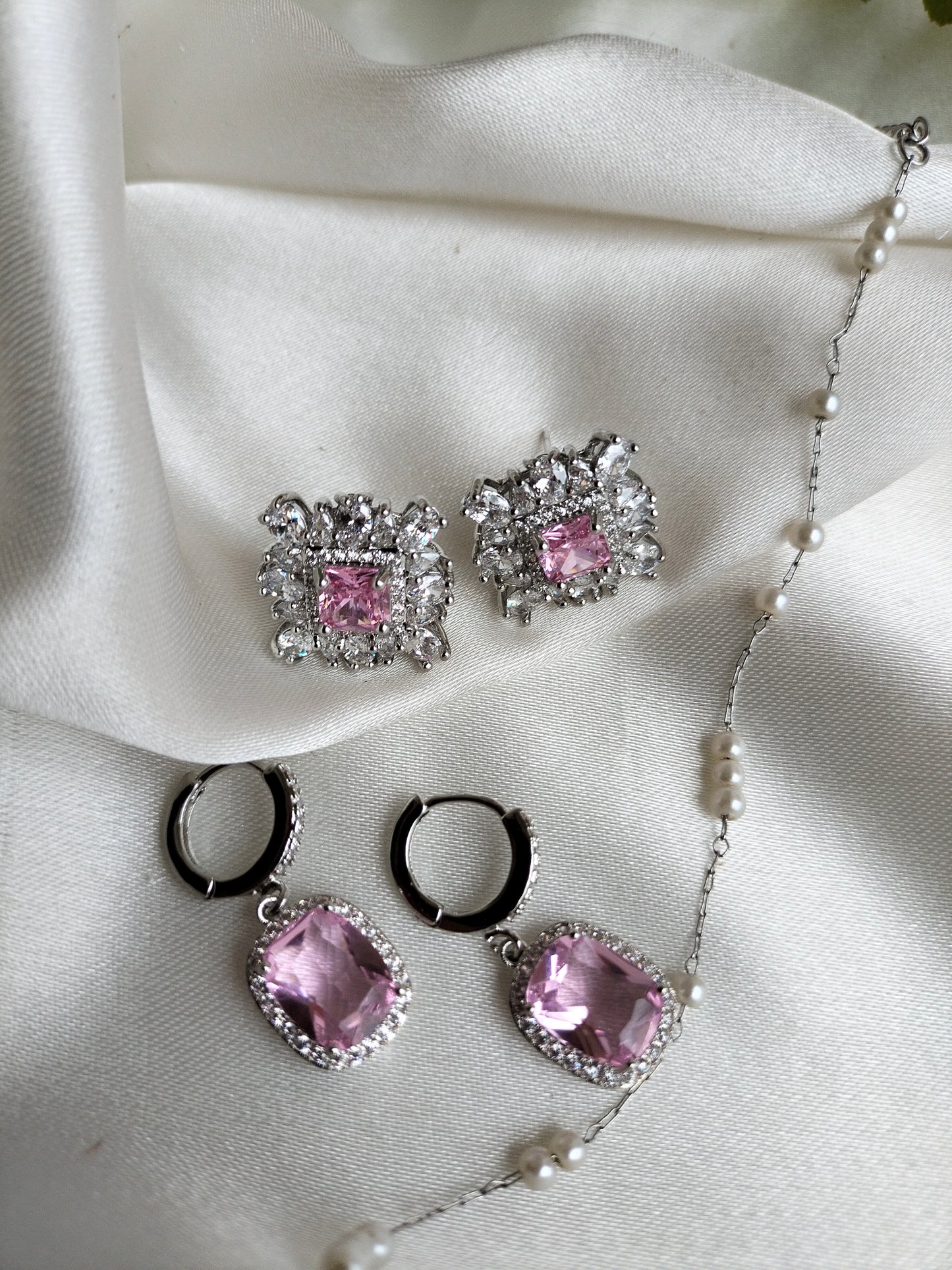 Pink Zircon Earring