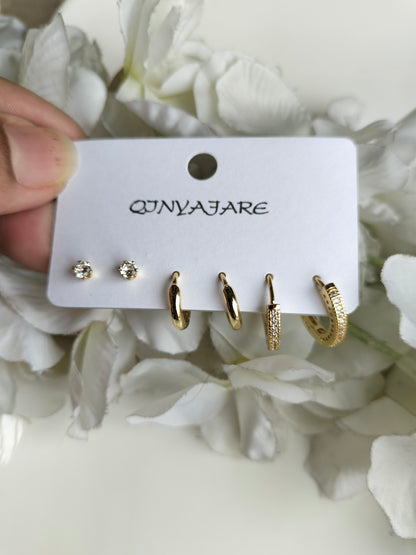 Leaf Stud Set Golden