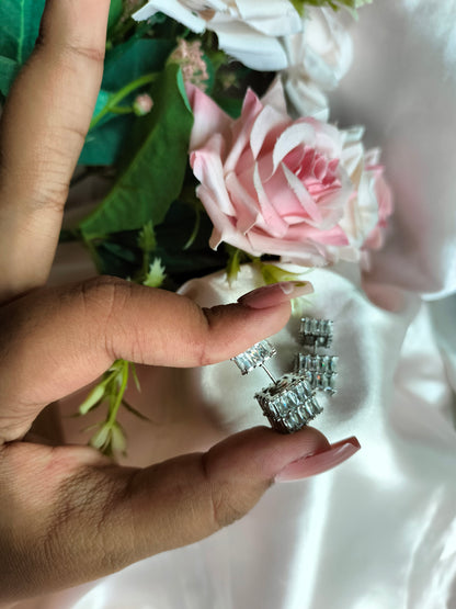 Block crystal earrings