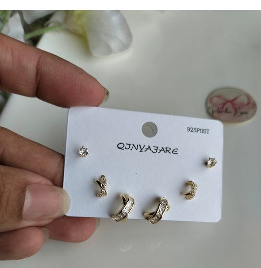 Crystal Stud Set Golden