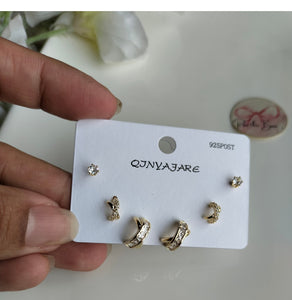 Crystal Stud Set Golden