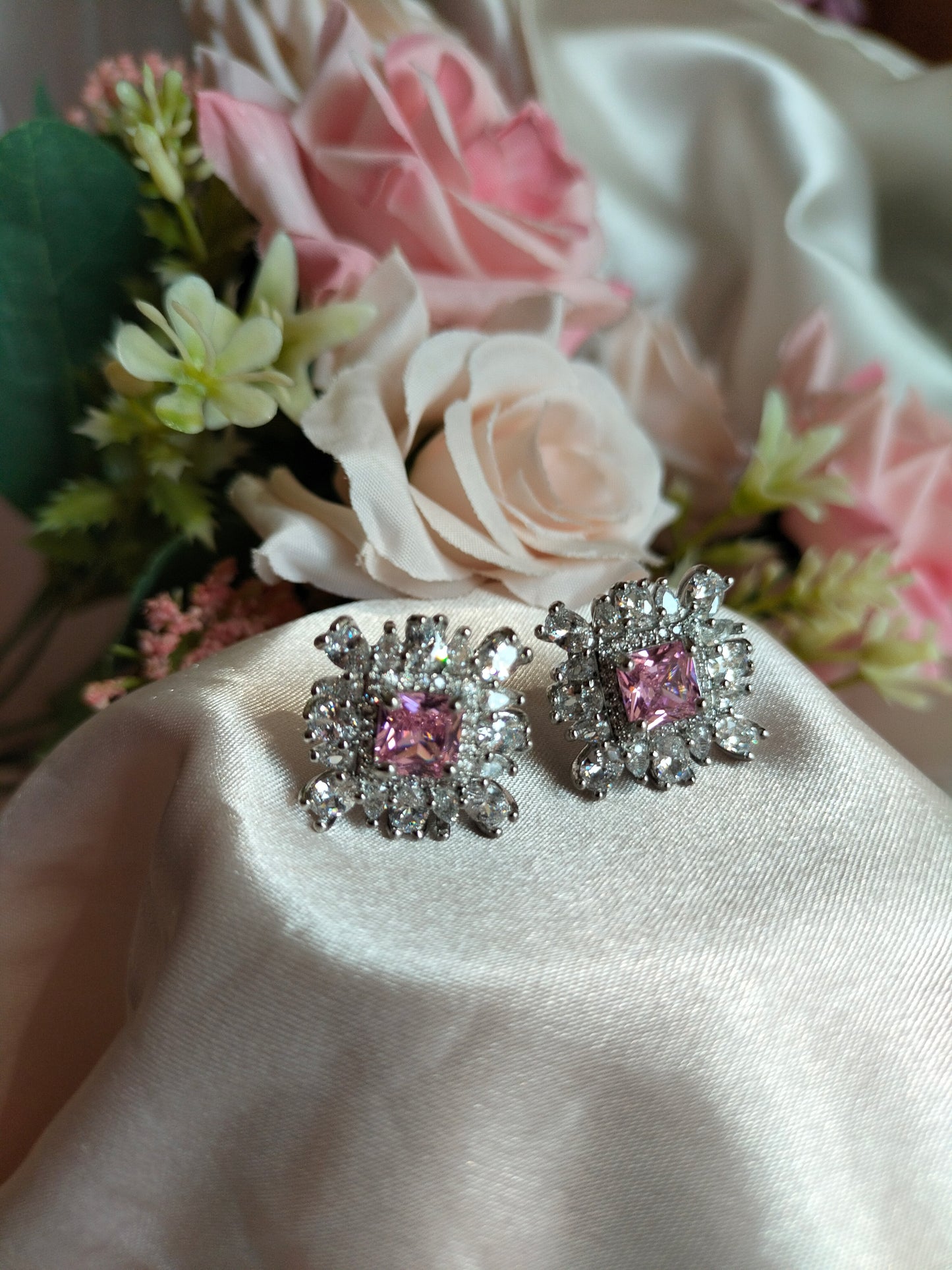 Pink Zircon Earring