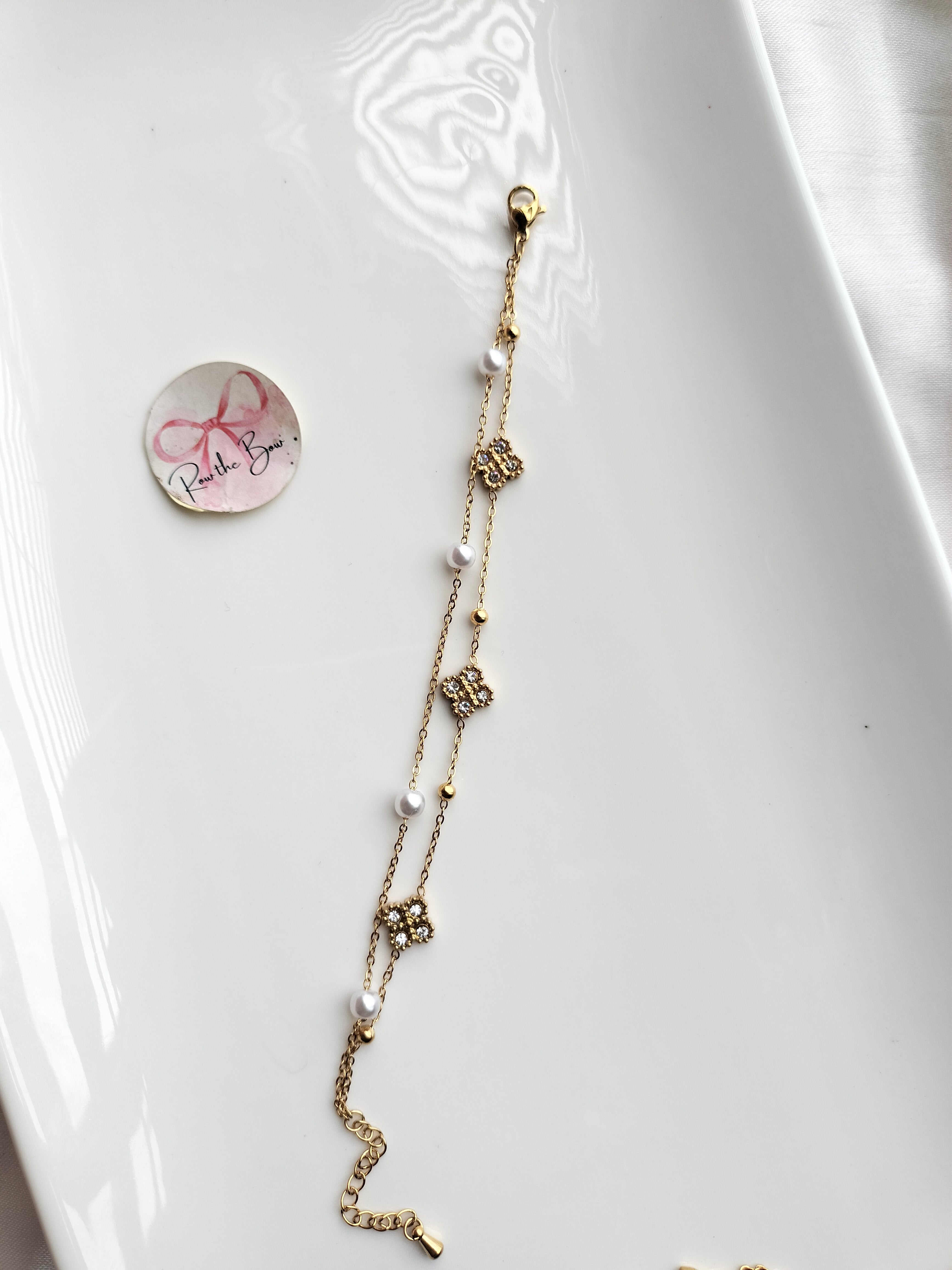 Pearl Clovar double chain Bracelet