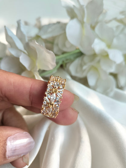 Floral Zircon Stone Ring