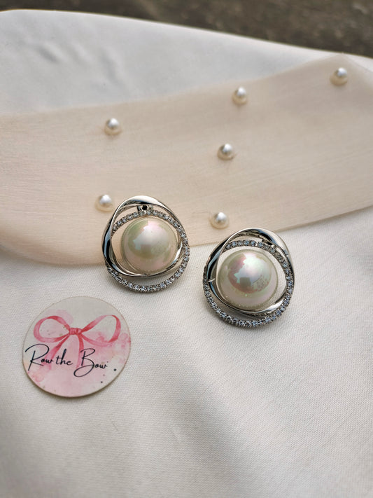 Pearl Nest Stud Silver