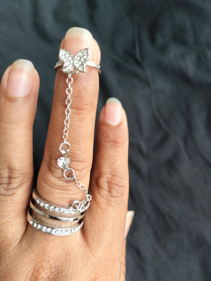 Butterfly Chain Finger Ring