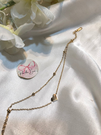 Heart layer Chain Bracelet