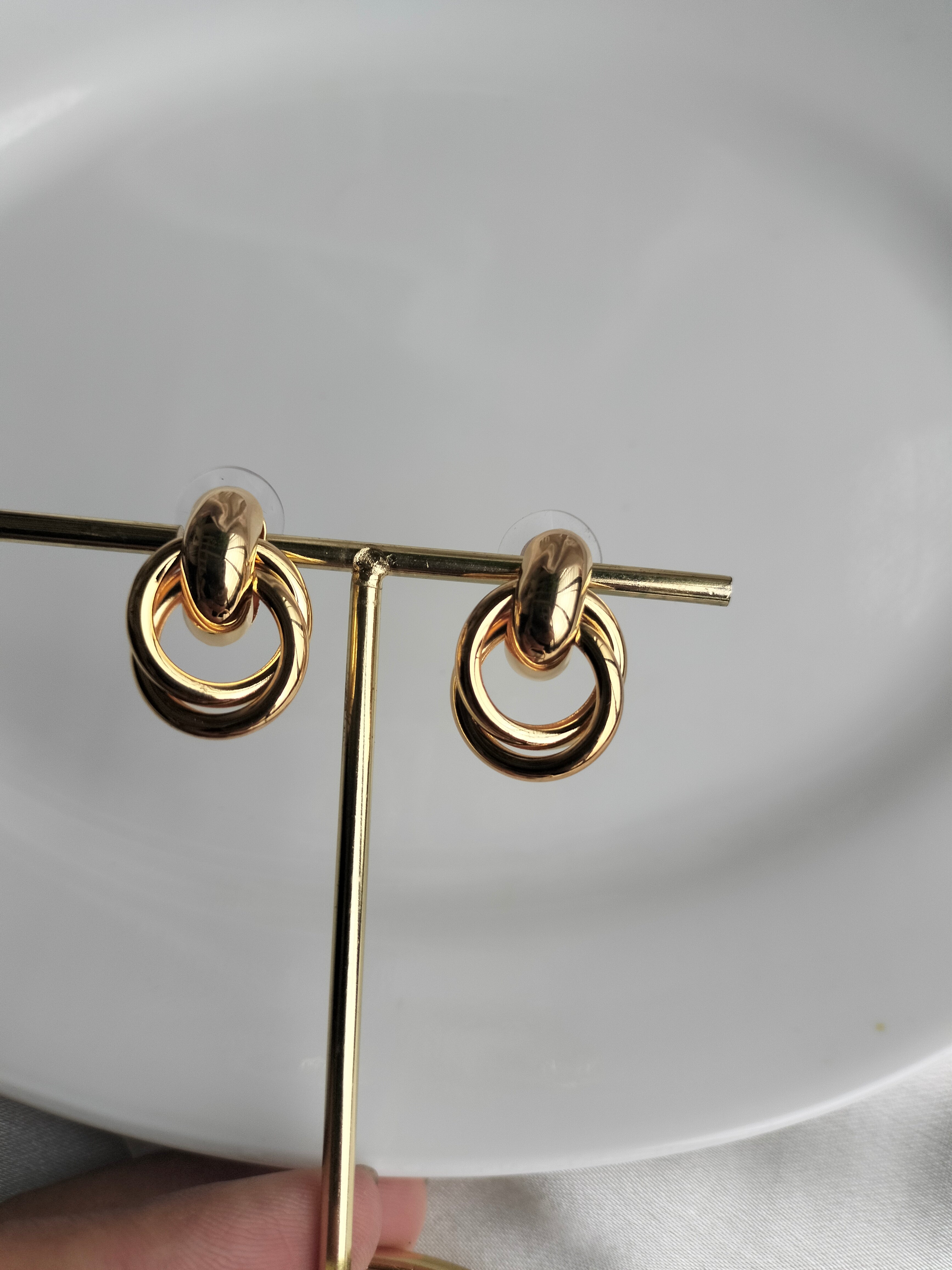 Metallic urban earring