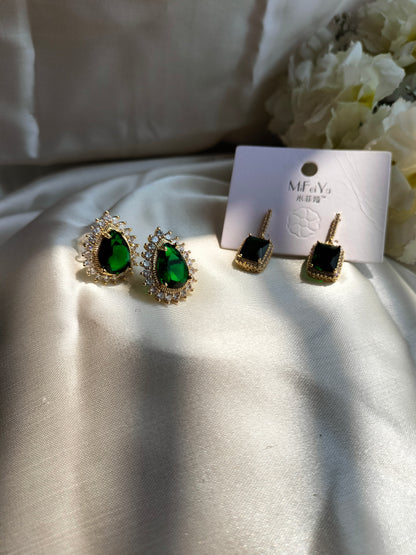 Emerald Square Earring