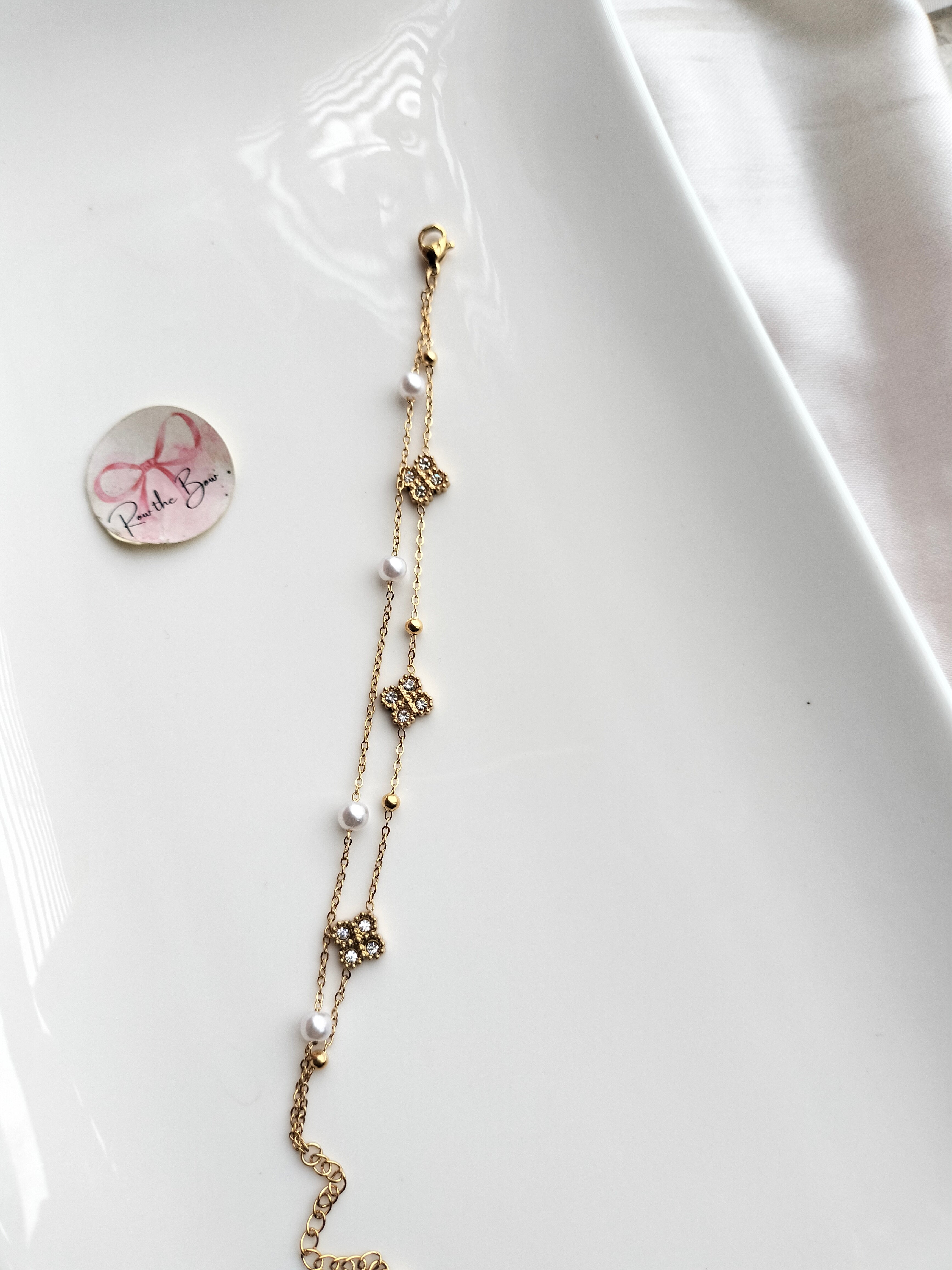 Pearl Clovar double chain Bracelet