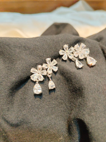 Double Floral drop Earring