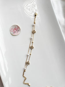 Pearl Clovar double chain Bracelet