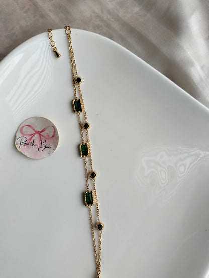 Green double chain Bracelet