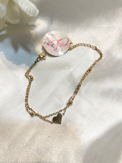 Heart layer Chain Bracelet