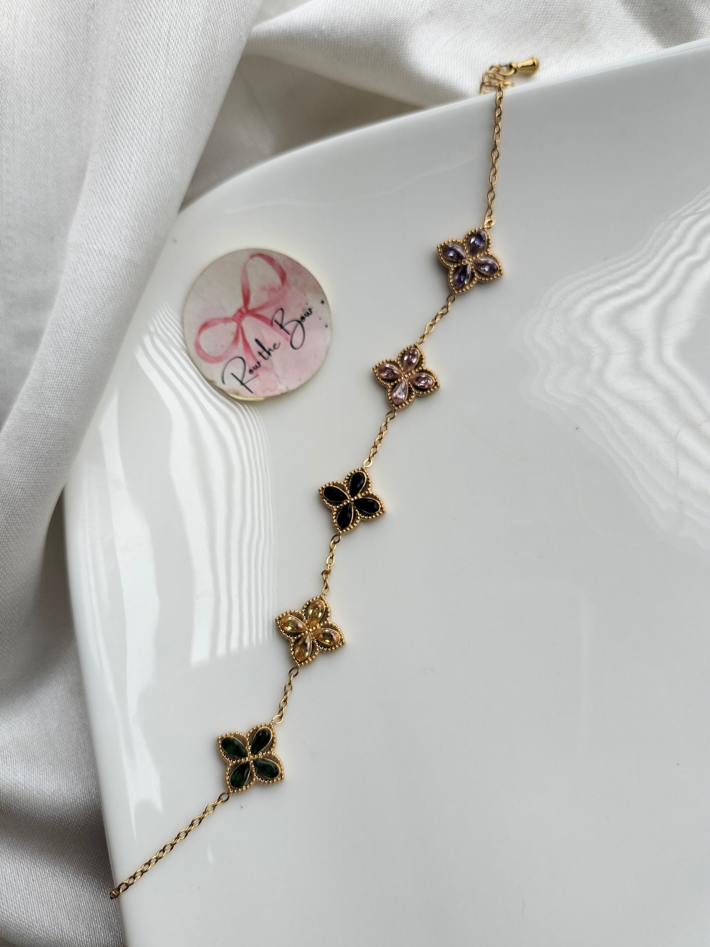 Multi stone clovar Bracelet