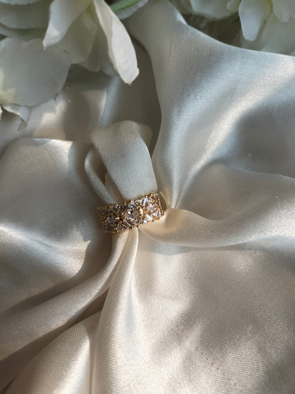 Floral Zircon Stone Ring