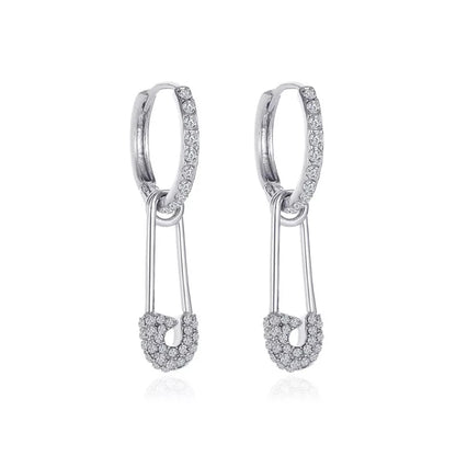 Silver Safetypin Earrings