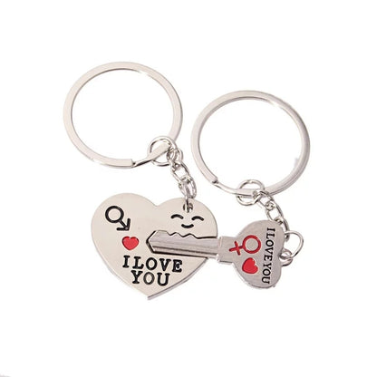 Couple Heart Key Ring